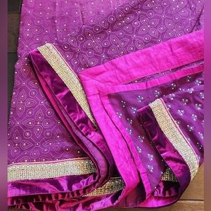 Beaded Embroidered Purple Saree